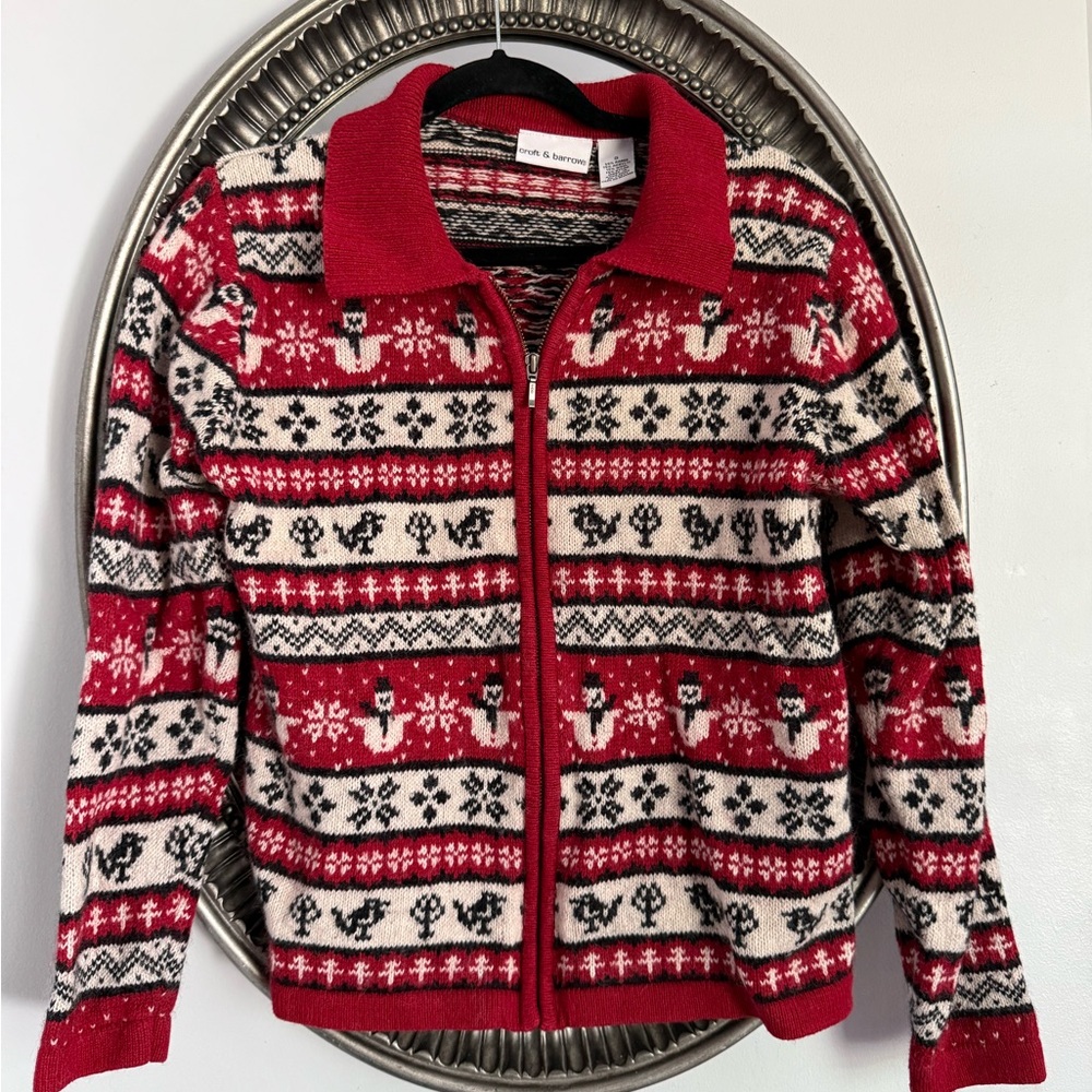 Vintage Croft & Barrow Red and‎ Black Holiday Sweater
